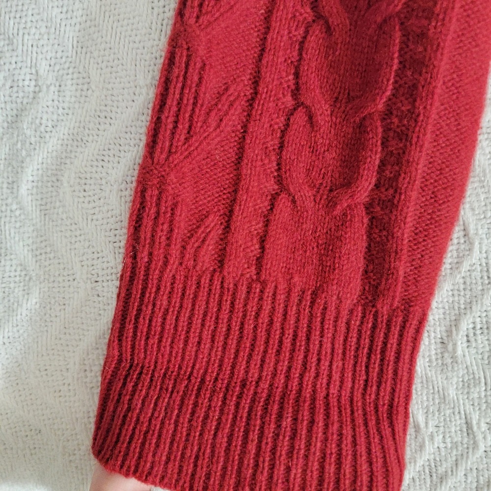 Pendleton Red Lambswool Blend Cable Knit Cardigan… - image 8